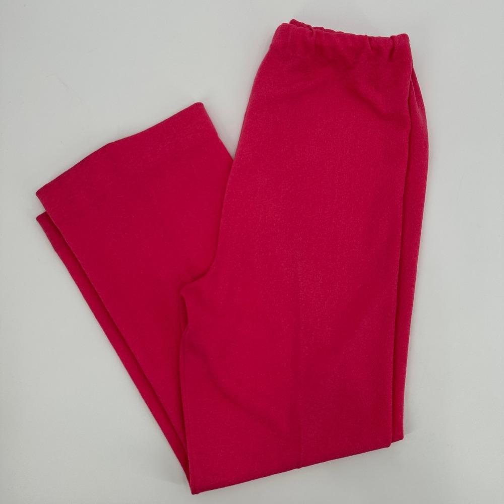 Vintage Talbott Travler Womens Size‎ 16 Pink Knit Wide Leg Pants Feminine Dacron